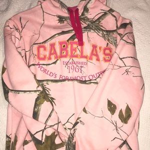 Pink camp Cabela’s hoodie